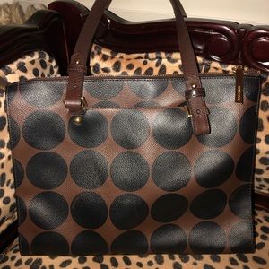 Brahmin- black/brown polka dot- EUC